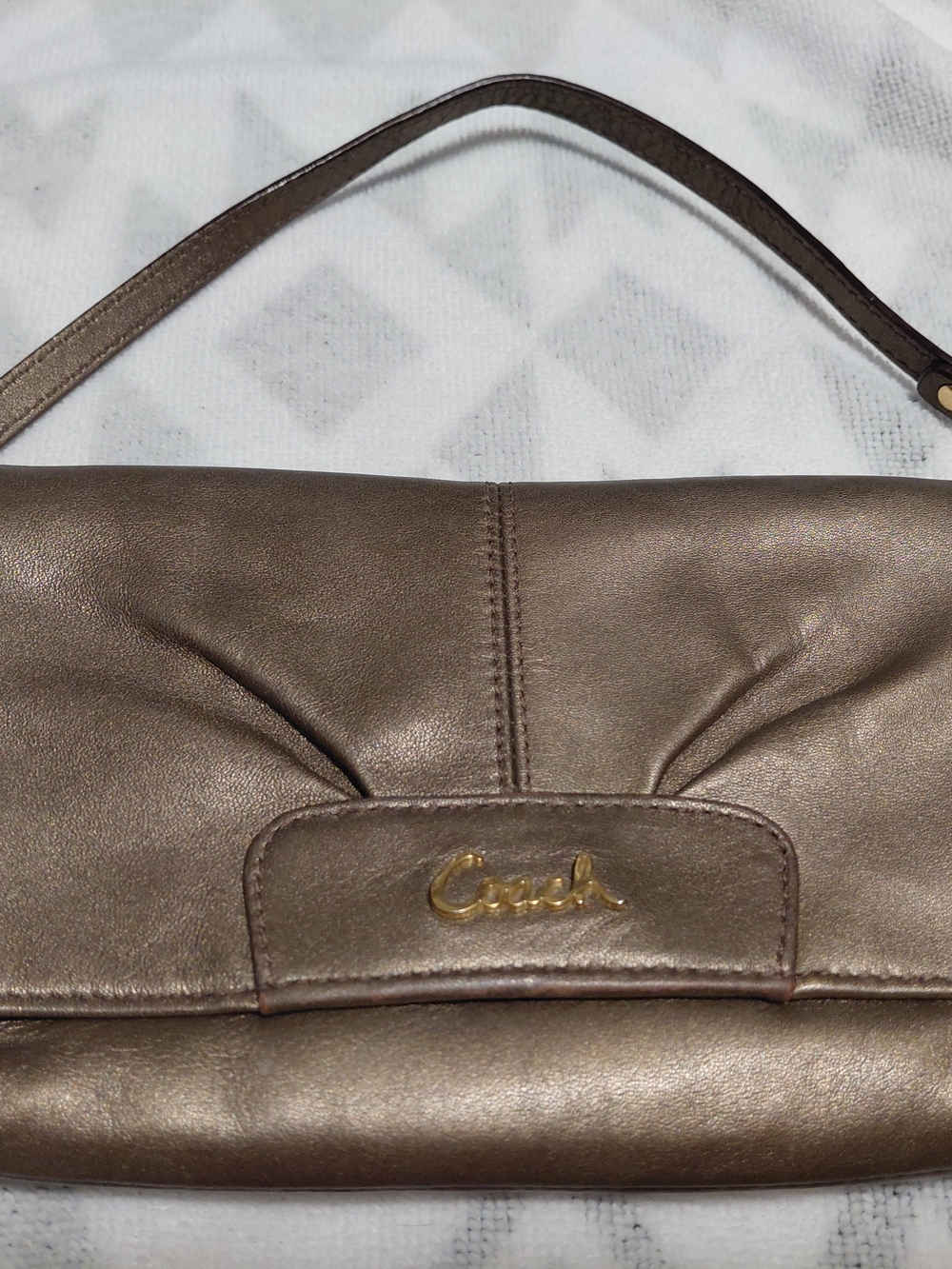 Coach Small Women's Bronze Leather  Wallet Bag